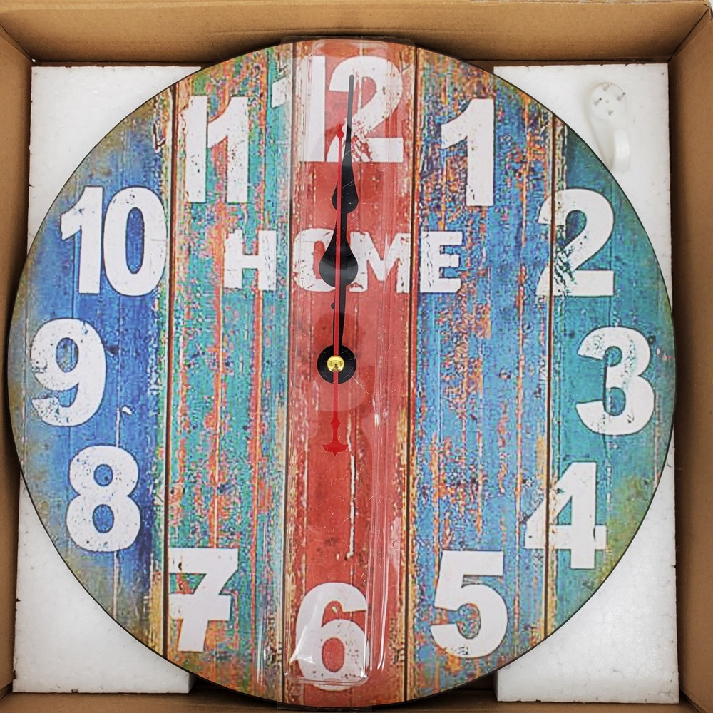 Mroctoa Vintage Wooden Wall Clock‎ 12 Inch Non-Ticking Silent Rustic Home Decor